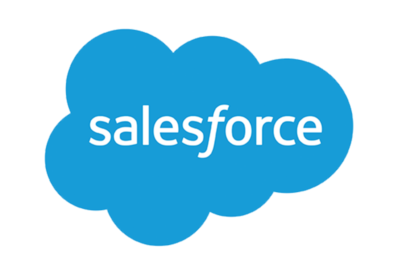 The Salesforce logo with the word salesforce in white lowercase letters inside a blue cloud shape.