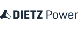 Dietz Power logo with a blue triangular icon to the left of the company name in bold, dark blue text on a light background.