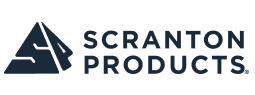 Scranton Products logo featuring a stylized triangular SP design on the left and the company name in bold, uppercase letters on the right.